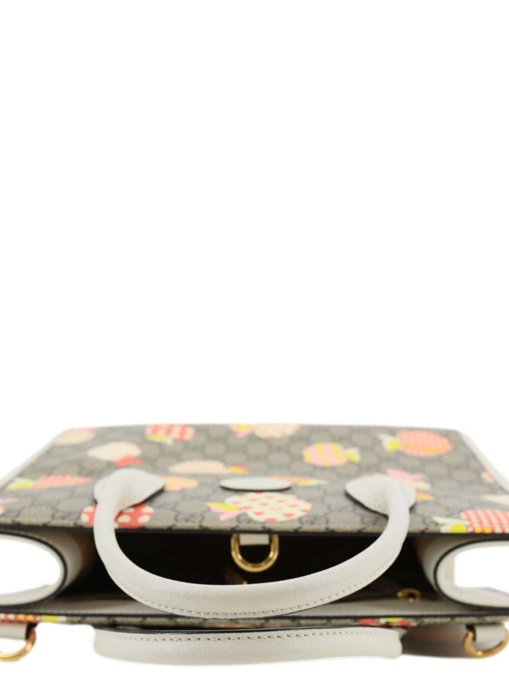 Gucci  Interlocking G Small GG Supreme Les Pommes Canvas Tote Bag Beige 659983 - Picture 5 of 13